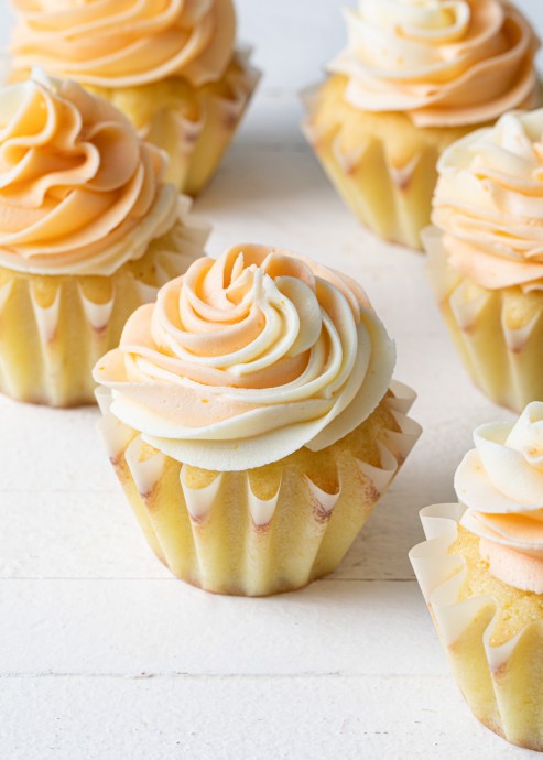 Fluffy Homemade Orange Cupcakes