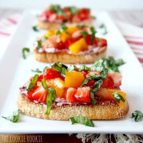 Peach and Strawberry Bruschetta