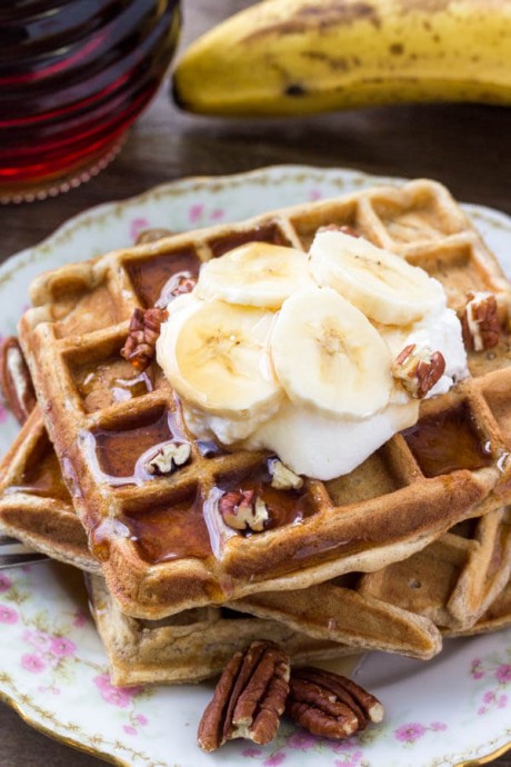 Banana Bread Waffles