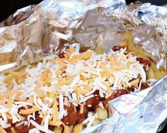 Campfire Chili Cheese Fries Tin Foil Dinner