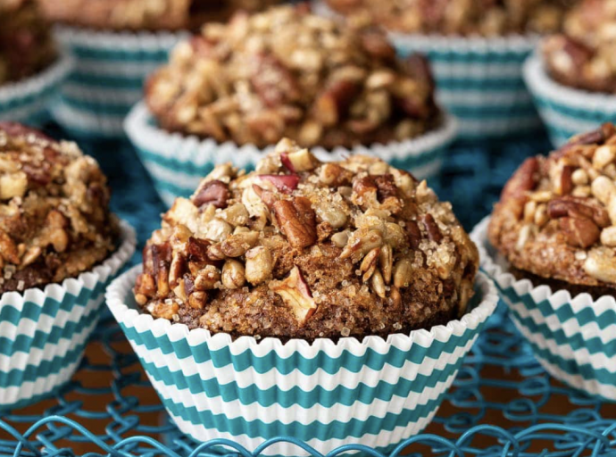 Candied Pecan Morning Glory Muffins