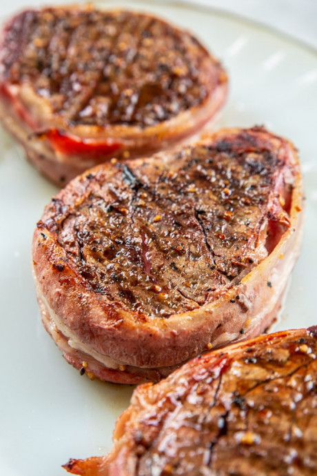 Bacon Wrapped Grilled Filet Mignon