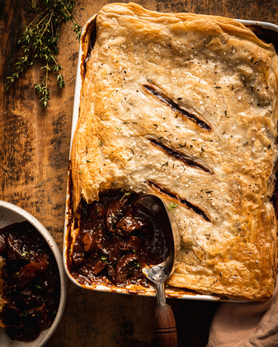 Vegan Mushroom Bourguignon Pot Pie