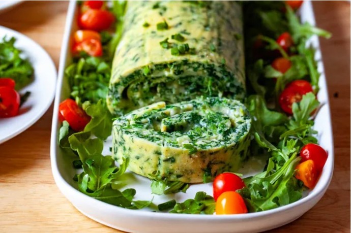 Rolled Spinach Omelet