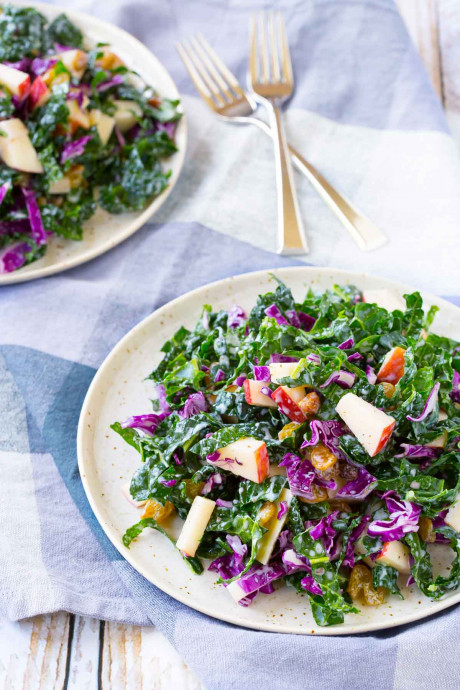 Kale Salad With Apples And Golden Raisins