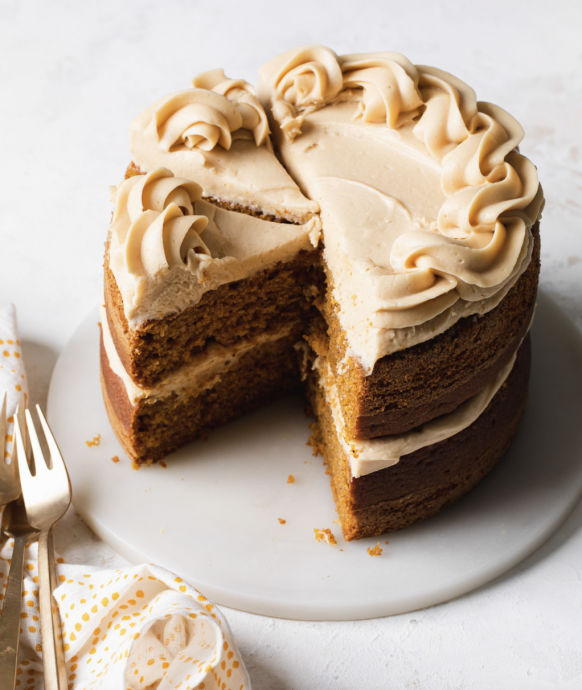 Small-Batch Pumpkin Cake With Coffee Cream Cheese Frosting