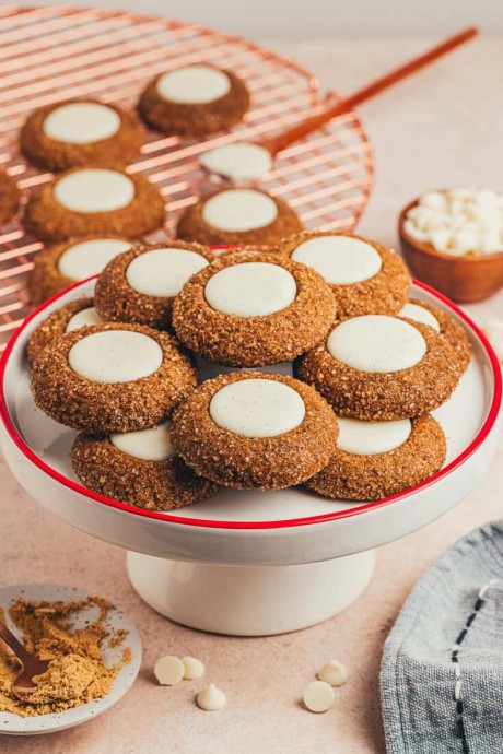 Gingerbread Thumbprint Cookies