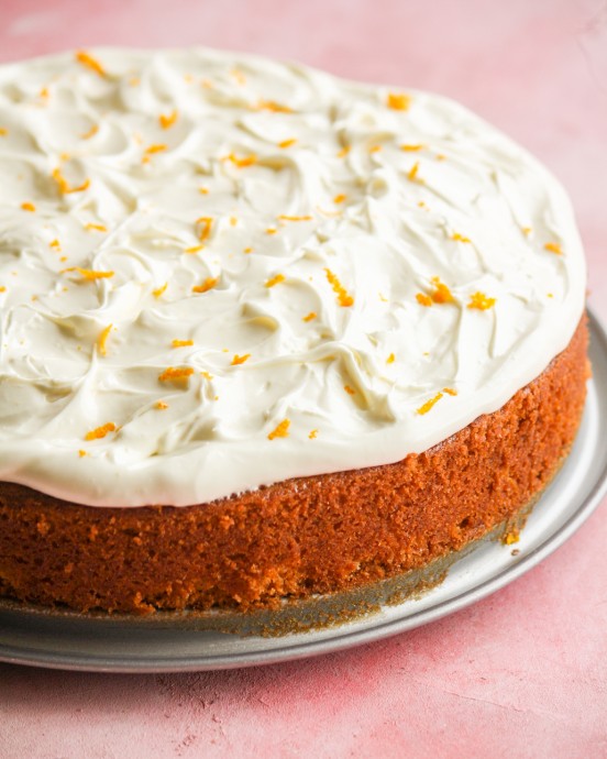 Orange Cake with Whipped White Chocolate Ganache