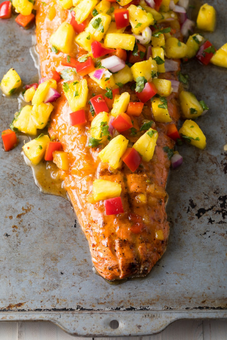 Sweet and Sour Grilled Salmon with Pineapple Salsa