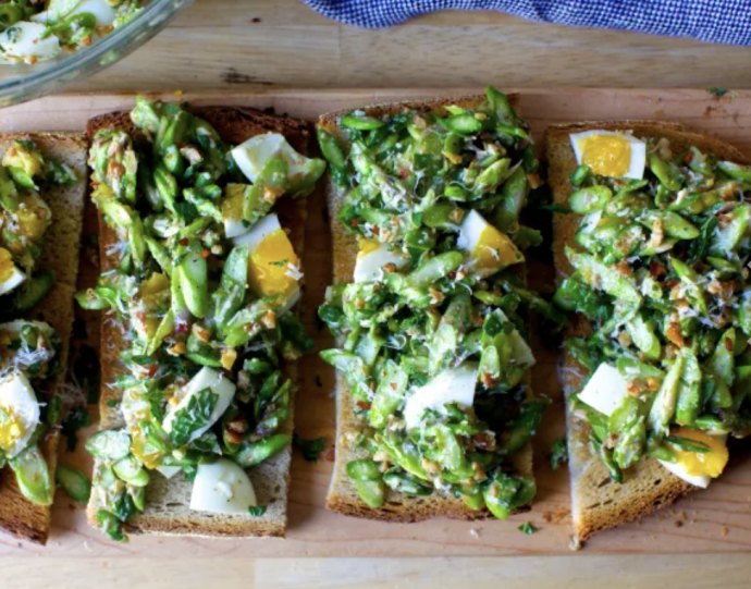 Asparagus and Egg Salad with Walnuts and Mint