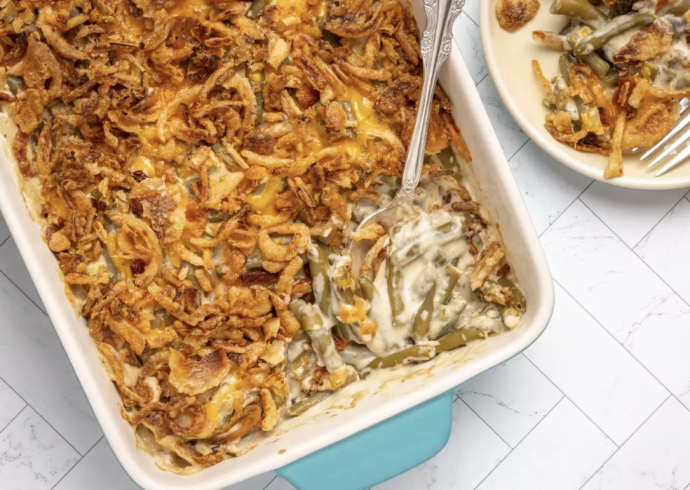 Bacon and Cheddar Green Bean Casserole