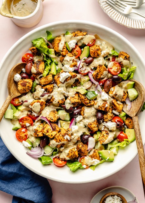 Greek Chicken Salad with Lemon Herb Dressing