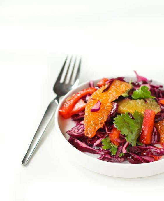 Red Cabbage Salad Recipe With Honey Lime Dressing