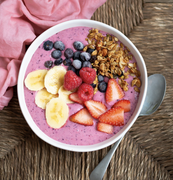 Berry smoothie bowls with banana