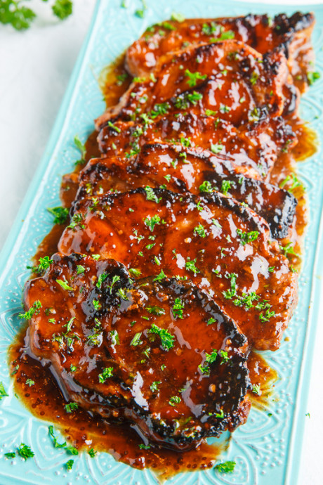 Balsamic Honey and Mustard Pork Chops