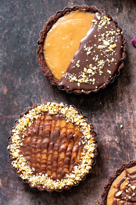 Vegan Peanut Butter Chocolate Tart