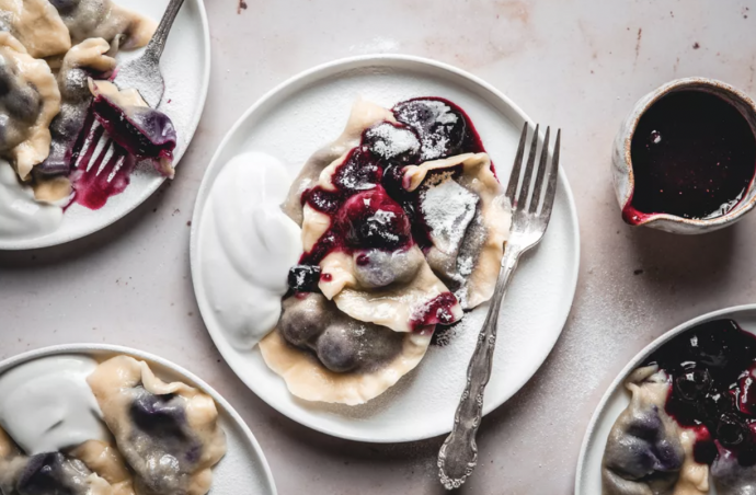 Ukrainian Blueberry Dumplings (Varenyky)