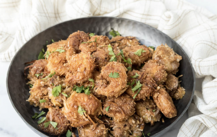 Gluten Free Low Carb Keto Coconut Shrimp (Nut Free, Air Fryer Option)