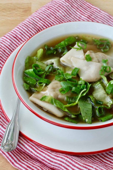 Homemade Wonton Soup with Pork and Ginger