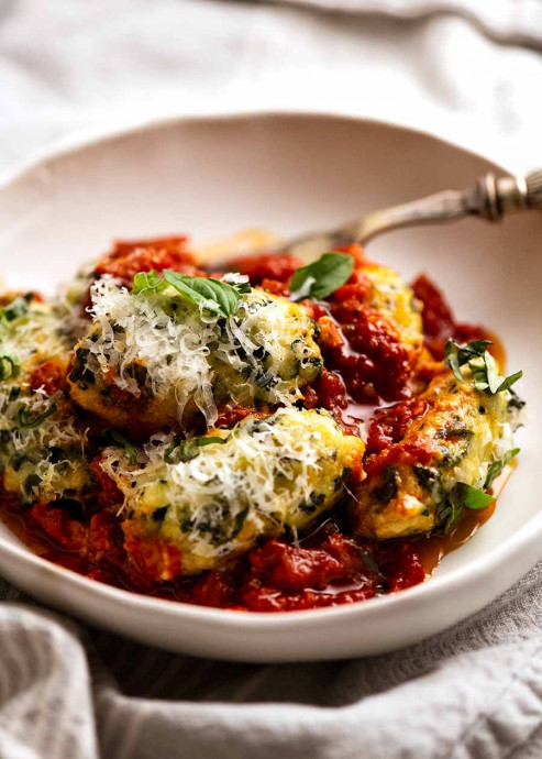 Malfatti (Italian spinach ricotta dumplings)