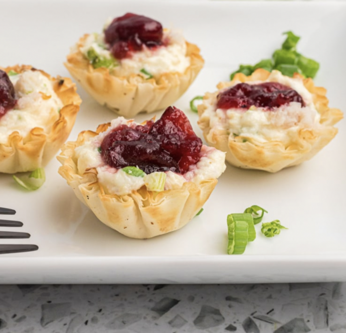 Cranberry Crab Phyllo Cups