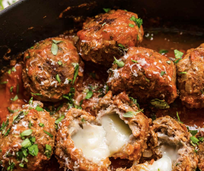 Mozzarella Stuffed Meatballs