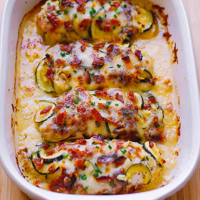 Baked Chicken Zucchini with Bacon