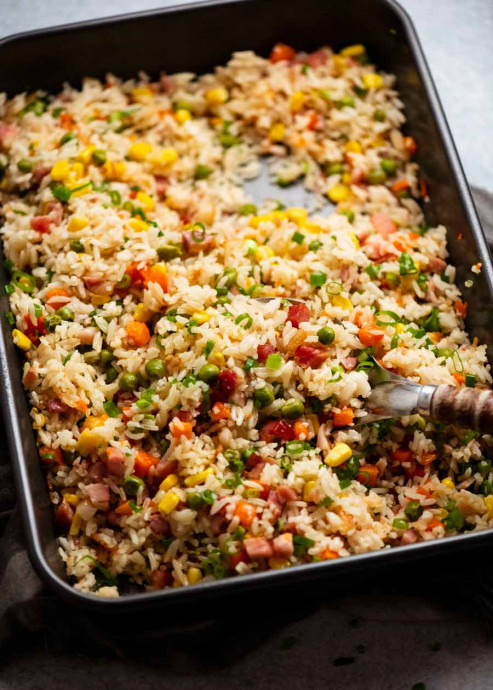 “Dump & Bake” Fried Rice