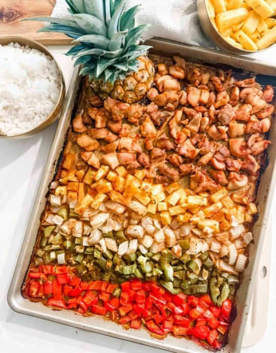 Sheet Pan Hawaiian Chicken Sheet Pan Hawaiian Chicken