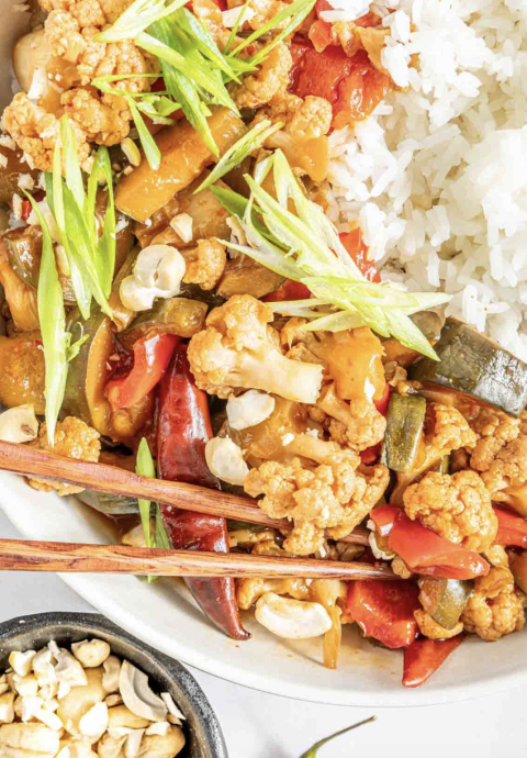 Slow Cooker Kung Pao Cauliflower