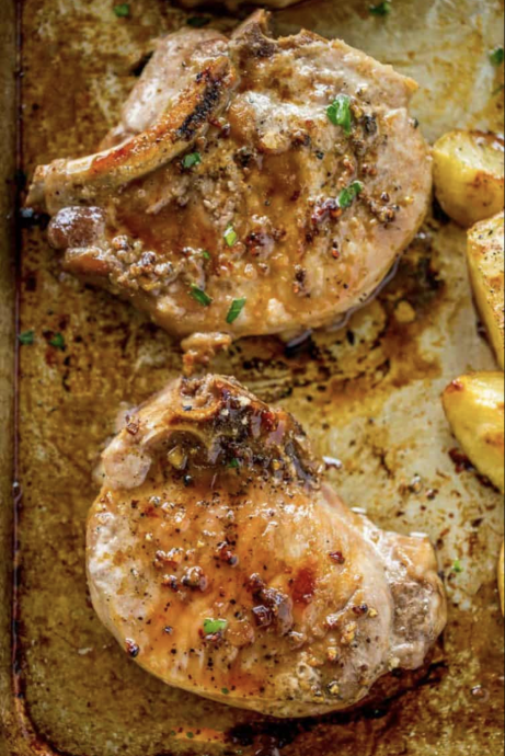 Brown Sugar Garlic Oven Baked Pork Chops