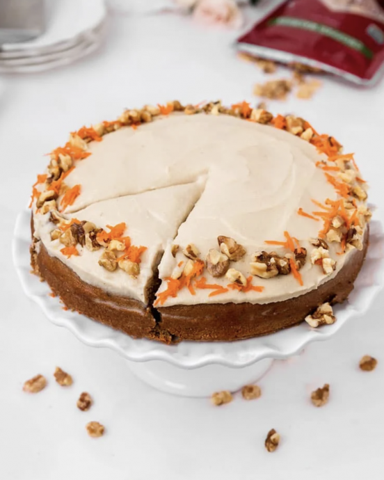 Vegan Carrot Walnut Cake With Cashew Frosting